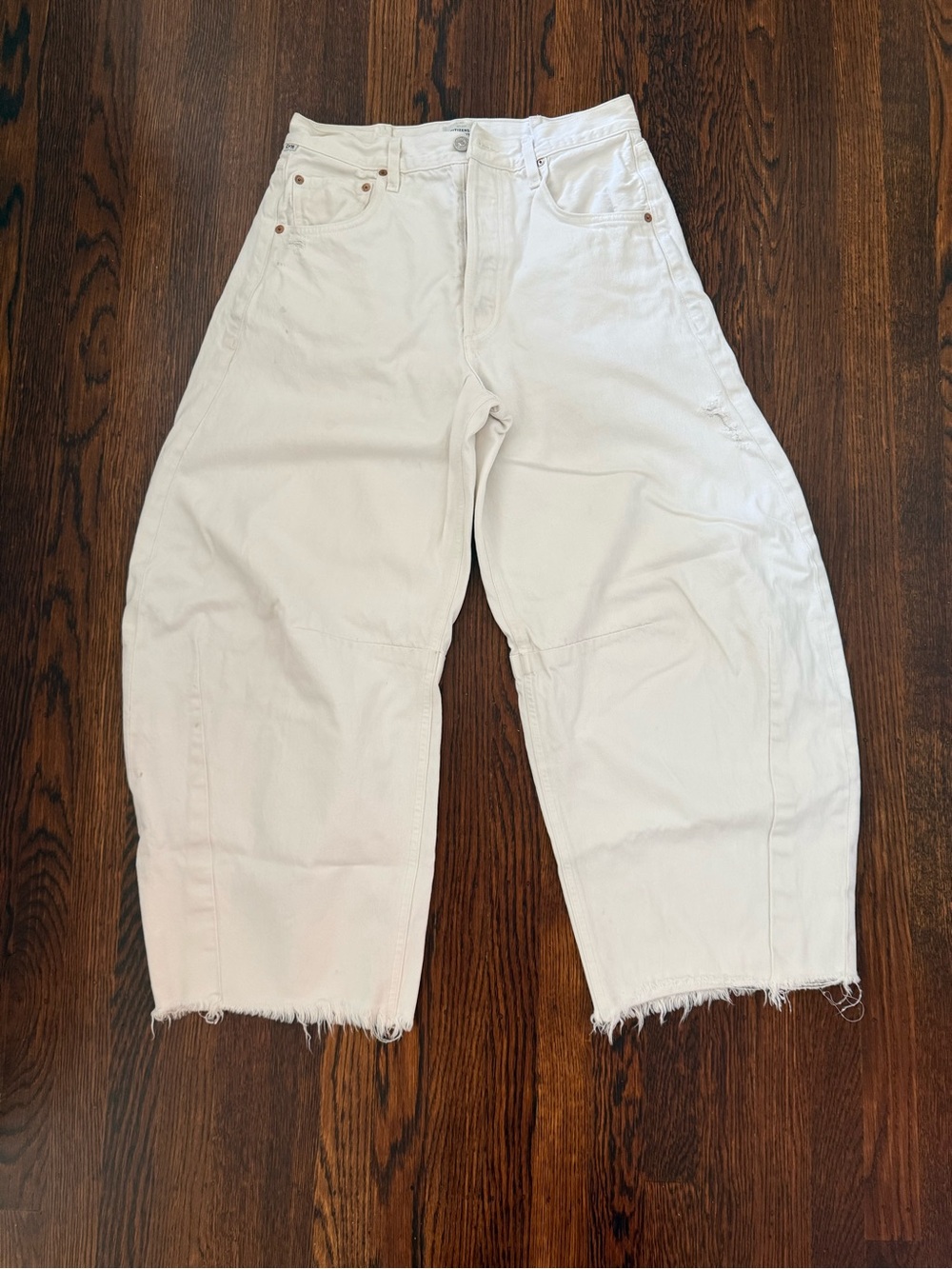 Citizens of Humanity Horseshoe Jeans Jicama White High Rise Barrel 1972-1248 Sz